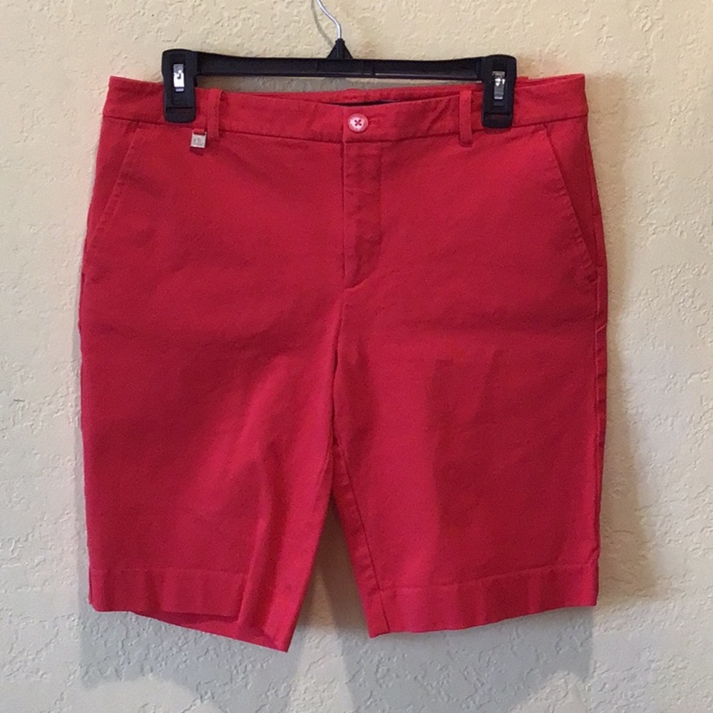 Women’s Red Mid-Length Casual Shorts